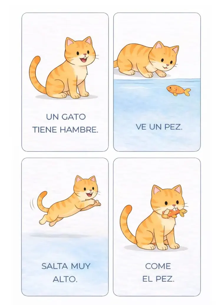 Vista previa 2 del material: Lectura de secuencias: tarjetas para ordenar historias