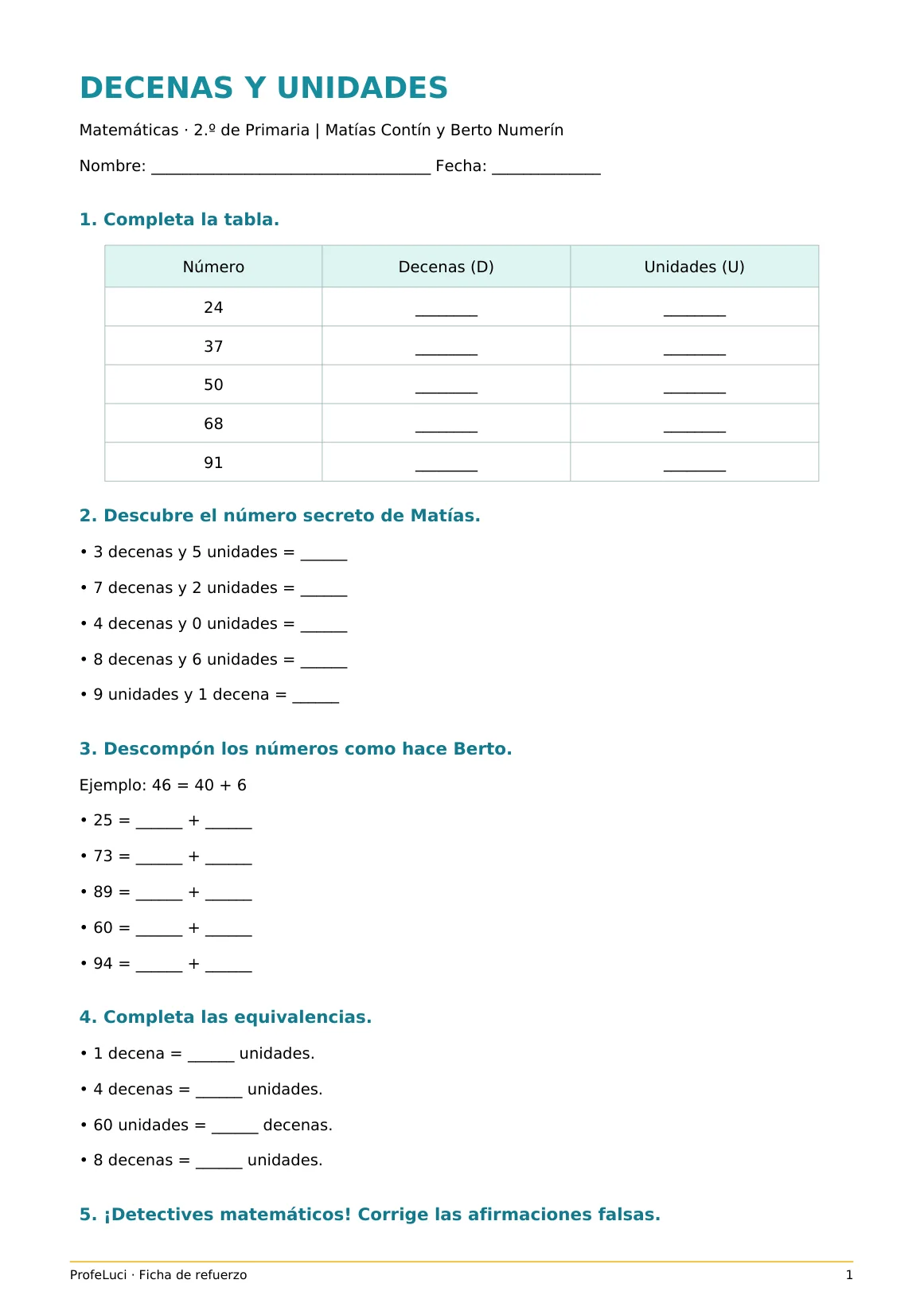 Primera página de la ficha para imprimir