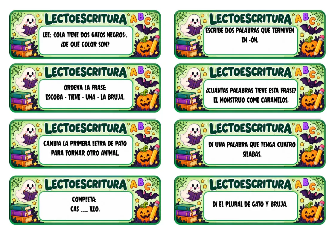 Primeras cartas de lectoescritura