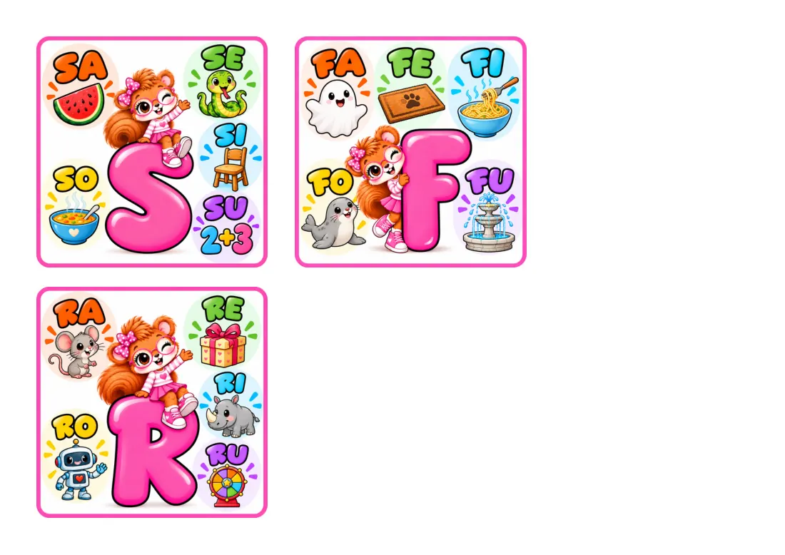 Sílabas con S, F y R