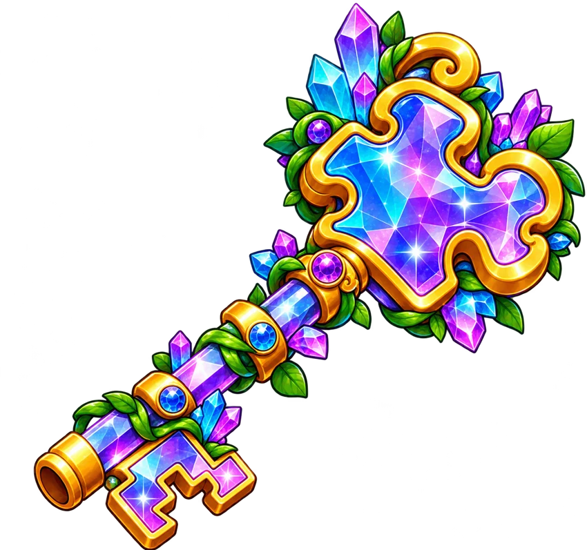 Llave mágica de cristal